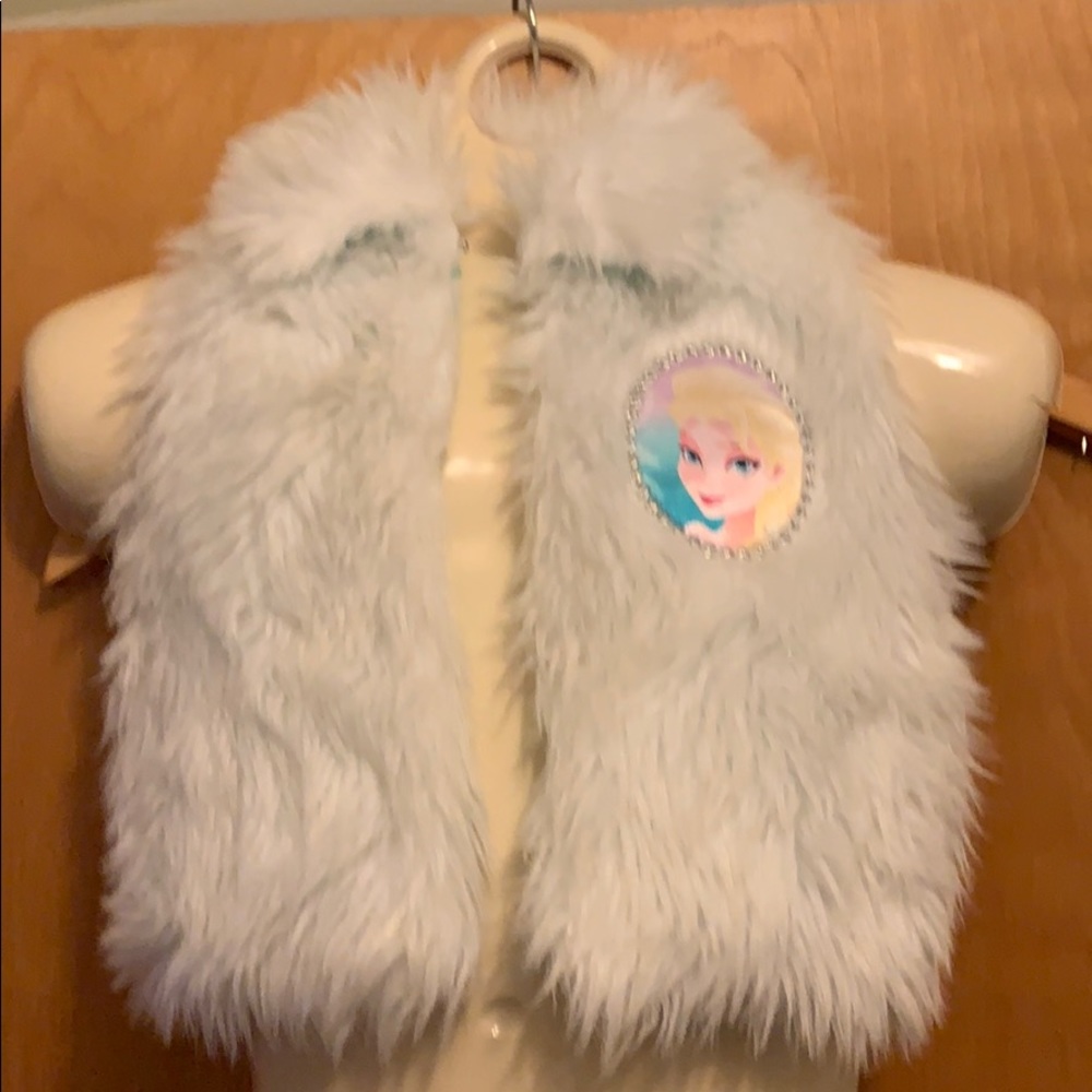 Disney Elsa white vest sz 2t beautiful !